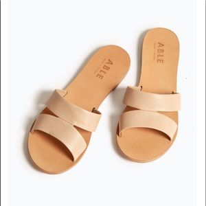 ABLE Rosa Sandal in Sand Napa